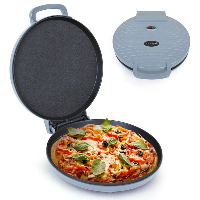 Courant Pizza Maker Máquina de pizzas de 12 pulgadas, placas antiadherentes con mango frío al tacto recientemente mejoradas, horno de pizza y máquina Calzone, horno eléctrico de encimera para el hogar