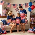 thumbnail image 3 of 4th of July Family Matching Outfits Red White Blue Patriotic Short Sleeve Tops and Shorts Set, 3 of 7