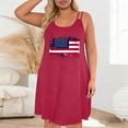 thumbnail image 6 of Gamivast Dresses for Women Plus Size Spaghetti Strap Swing Mini Dress Flag Print Casual Dress Summer Dress Holiday Dress Beach Dress Sundress Hot Pink XXL, 6 of 6