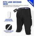thumbnail image 4 of Exxact Sports Battle 7-Pad Youth Football Girdle with Cup Pocket, Lightweight Padded Compression Shorts with Integrated Ultra Flex Pads, Boys Girdle Football (Black, YM), 4 of 7