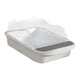 thumbnail image 5 of Caja de arena semicerrada para gatos con tapa abierta, contenedor de inodoro con lados altos y antiadherente 43x28x18cm Blanco, 5 of 9