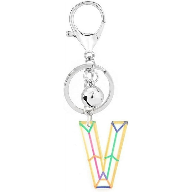 Letter Keychain,26 Letters A-Z Decorative Letter Keychain,Name Keychain for Women Girls Men Teenager Gift