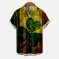 thumbnail image 1 of Birdeem Chemise Décontractée pour Hommes Boutons Imprimé Saint-Patrick avec Poche Col Rabattu Manches Courtes, 1 of 12
