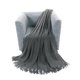 thumbnail image 2 of Manta de tiro de punto suave con borla, mantón de siesta de oficina, funda decorativa para sofá, sofá, para viajes, gris oscuro Eigraketly LF000012-04B, 2 of 7