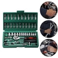 thumbnail image 4 of 46 Piece Socket Wrench Set Car Repair Tool Socket Car Parts Toolbox Set Green, 4 of 7
