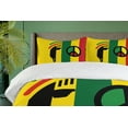 thumbnail image 4 of Ambesonne Rasta Duvet Cover Set, Reggae Music Peace, 2-Calking, Red Green Yellow, 4 of 7