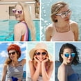 thumbnail image 2 of Lunettes de Soleil Polarisées pour Femmes Hommes Style Rétro Designer Classique (Cadre Clair / Lentille Miroir Rose, 54), 2 of 2