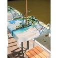 thumbnail image 2 of Square Outdoor Tablecloth with Umbrella Hole Summer Beach Outside Table Cloth Waterproof Patio Table Cover Tropical Coastal Palm Tree Surfboard Zipper Tablecloths for Picnic Party Camping 60x60 Inch, 2 of 8