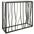 thumbnail image 4 of Uttermost Reed Transitional Metal and Stone Console Table in Black/Brown, 4 of 8
