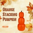 thumbnail image 2 of Orange Stacked Pumpkin Decor, 24-Inch 3-Piece  Pumpkins for Fall Harvest Halloween Decoration Indoor & Outdoor Thanksgiving Centerpiece Display, 2 of 7