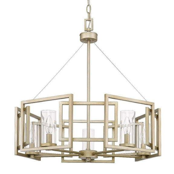 5 Light Chandelier-White Gold Finish Bailey Street Home 170-Bel-4159758