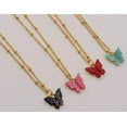 thumbnail image 5 of Butterfly Black Necklace - Trendy Butterfly necklace Gold tone, 5 of 11