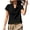 Black, variant on Satin Cowl Neck Tops for Women Fashion Silk Soft Short Sleeve Solid Color Shirts Loose Elegant Casual Summer Blouses XXL