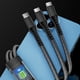 thumbnail image 5 of Cable de carga tres en uno de 100 W - Diseño trenzado, carga rápida, para dispositivos móviles, 5 of 8