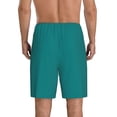 thumbnail image 3 of Naloa Teal Men's Short Pajama Pants, Lounge Comfort Shorts with Elasticized Waistband and Side Pockets - Small, 3 of 9