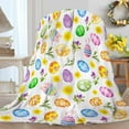 thumbnail image 1 of Easter Blanket Bunny Easter Eggs Print Stuffed Blanket Suitable For Sofa Bed Spring Holiday Decoration, 1 of 8
