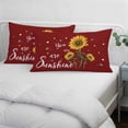 thumbnail image 3 of Red Sunshine Sunflower Pillow Covers, Linen Long Throw Pillow Case, Pastoral Bees Farmhouse Floral Holiday Pillow Protector Decorative Cushion Cover for Living Room/Bedroom 20" x 26", 3 of 8