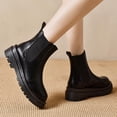 thumbnail image 1 of Botas cortas para mujer, botines de tobillo, botas de pantorrilla de moda, botines planos para el día de San Valentín, , Acción de Gracias, otoño, negro 36 Yinane Botas cortas, 1 of 8