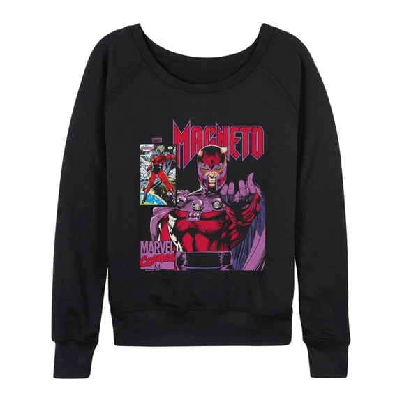 X-Men - Magneto Boxes Lightweight French Terry Wide Neck Long Sleeve Graphic Shirt