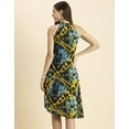 thumbnail image 2 of Moomaya Womens Printed Vacation Dress, Knee Length Side Slit Midi Dress, 2 of 8