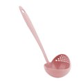 thumbnail image 3 of 2 In 1 Wheat Straw Long Handle Soup Porridge Spoons With Filter(Pink), 3 of 9