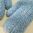 thumbnail image 7 of Xfvqtps Mens and Womens Mittens Full Fingered Knitting Plush Lining Wrist Warmth Thickened Solid Color Simplicity Windproof Warm for Cold Weather Winter Gloves Light Blue, 7 of 7