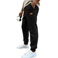 thumbnail image 3 of Chiccall Men's Sweatpants Casual Textured Elastic Bottom Workout Trouser Elastic Waist Drawstring Jogger with Back Pocket, 3 of 7