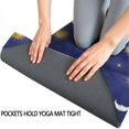 thumbnail image 3 of Blue Gold Sun Moon Star Pattern Hot Yoga Mat Towel Non Slip for Hot Yoga - Quick-Drying Yoga Mat Cover with 4 Corner Pockets with Travel Bag - Hot Yoga Towel Non Slip 74"x26", 3 of 6