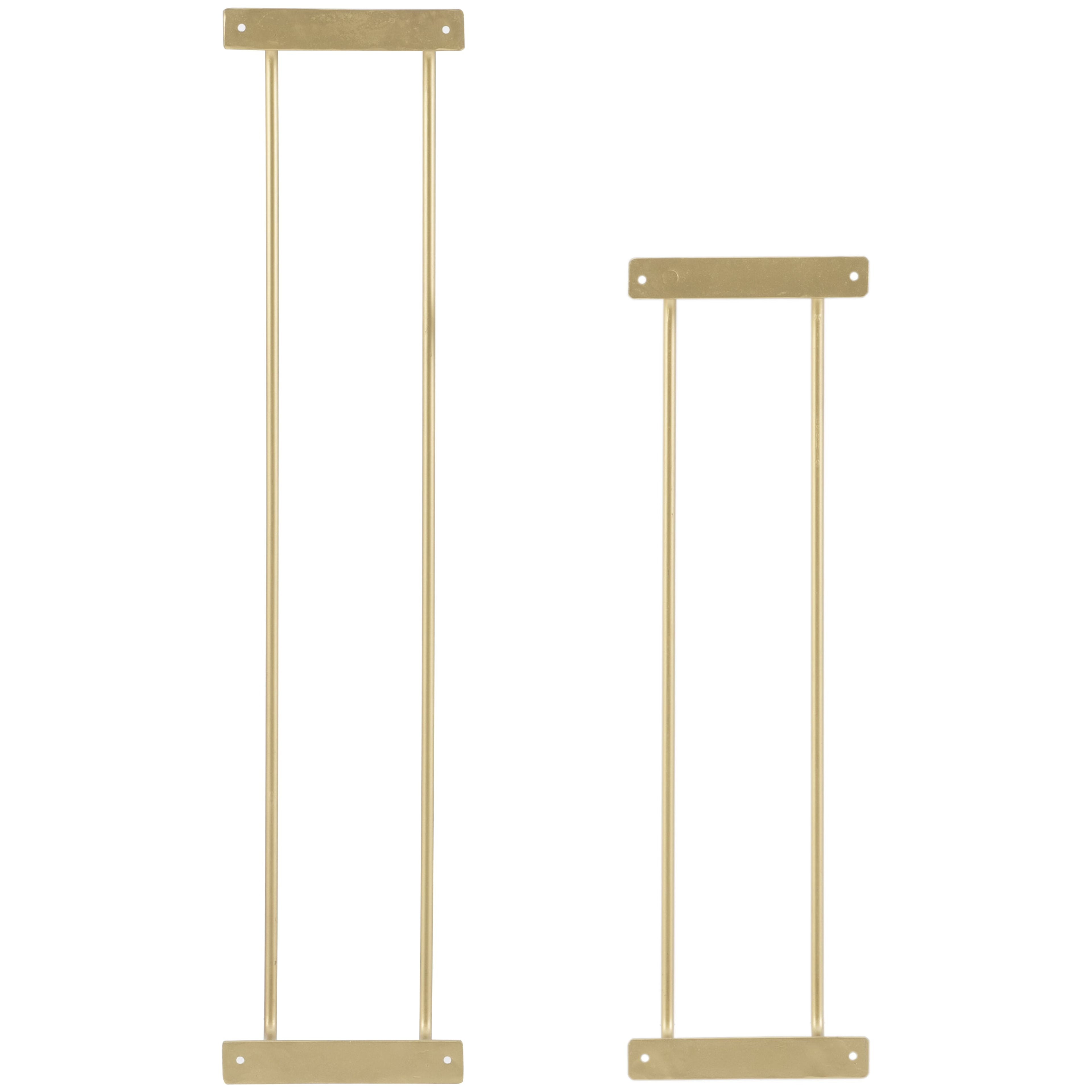 Brabson Wall-Mounted Metal Bathroom Towel Rack, Set of 2, Gold