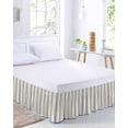 thumbnail image 2 of Blue Striped Bed Skirt Queen Size, Modern Farmhouse Stripes Rustic Wrap Around Bed Skirting with Adjustable Elastic Strap, Dust Ruffle Pleated Bedskirts 16 Inch Drop for Bedroom Queen Beds, 2 of 9