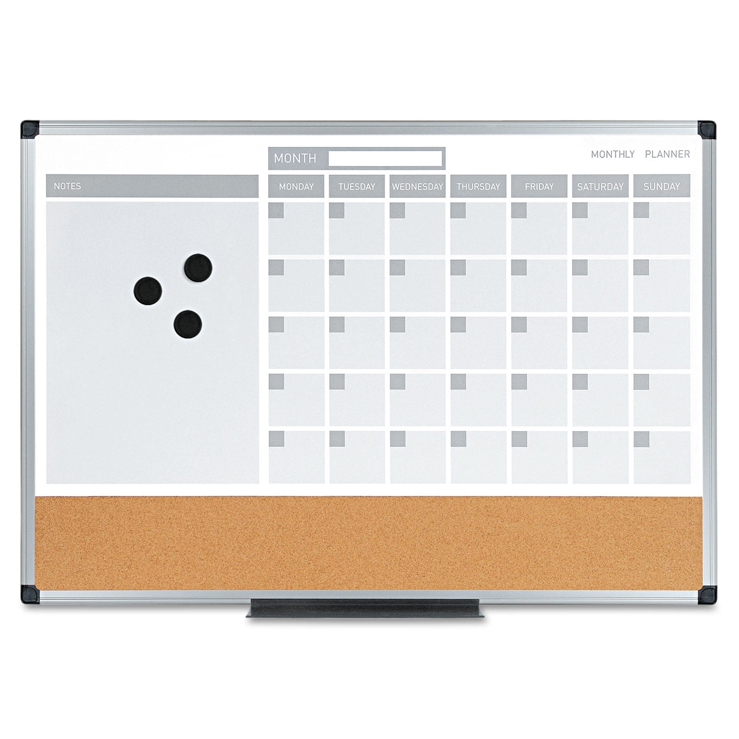 Whiteboard Monthly Wall Calendar Set 24 x 18 inch Magnetic Dry Erase/Cork Boar 