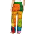 thumbnail image 3 of Picia Colorful Building Blocks Womens Soft Woven Cotton Elastic Waistband Sleep Pajama Pant Lounge Sleep Pant With Pockets And Drawstring-Large, 3 of 9