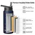 thumbnail image 2 of Galaxy Insulated Water Bottle with Straw & Cleaning Brush – 18oz | Leakproof, BPA-Free, 304 Stainless Steel, Wide Mouth, Travel Mug for Car, Gym, Office, Starry, Christmas Thanksgiving Gift, 2 of 5