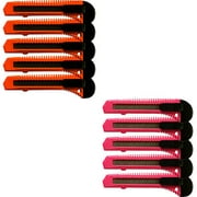 10 Safety Box Cutter Utility Knife Retractable Snap off Razor Blade ORANGE PINK