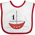 thumbnail image 3 of Inktastic First Birthday-1 Year Old Red Boat Boys or Girls Baby Bib, 3 of 4