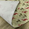 thumbnail image 5 of Ambesonne Christmas Place Mats Set of 4, Damask Snowflake Deer, Standard Size, Dark Green Avocado Green, 5 of 6