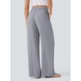 thumbnail image 5 of Women'S High Waist Drawstring Wide Leg Linen Blend Casual Pants with Pockets Gray L, 5 of 8