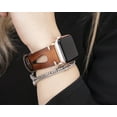 thumbnail image 5 of DelfiCase Leather Apple Watch Band Series 10 9 8 7 6 5 4 SE Ultra 1-2 Top Grain Leather Unisex iWatch Bracalet 38mm 40mm 41mm 42mm 44mm 45mm 46mm 49mm Watch Band Fitbit Sense and Versa, 5 of 9