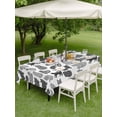 thumbnail image 4 of Outdoor Tablecloth with Umbrella Hole for Patio/Picnic/Party/Camping, Black White Cat Waterproof Table Cloth Rectangle Table Cover Washable, Modern Striped Geometric Abstract (60"x 84"), 4 of 8