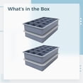 thumbnail image 5 of 4 Pcs Blue Silicone Freezer Molds with Lids, 15-Cavity Ice Cube Trays 7.4 x 4.6 in / 18.7 x 11.8 cm, Easy Release, Stackable Silicone Food Freezer Tray for Cocktail, Beverages, 5 of 5