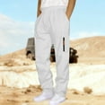 thumbnail image 2 of yillto Men Cargo Pants Big and Tall Sweatpants Straight Leg Casual Loose Elastic Waist Pants with Pockets, 2 of 6