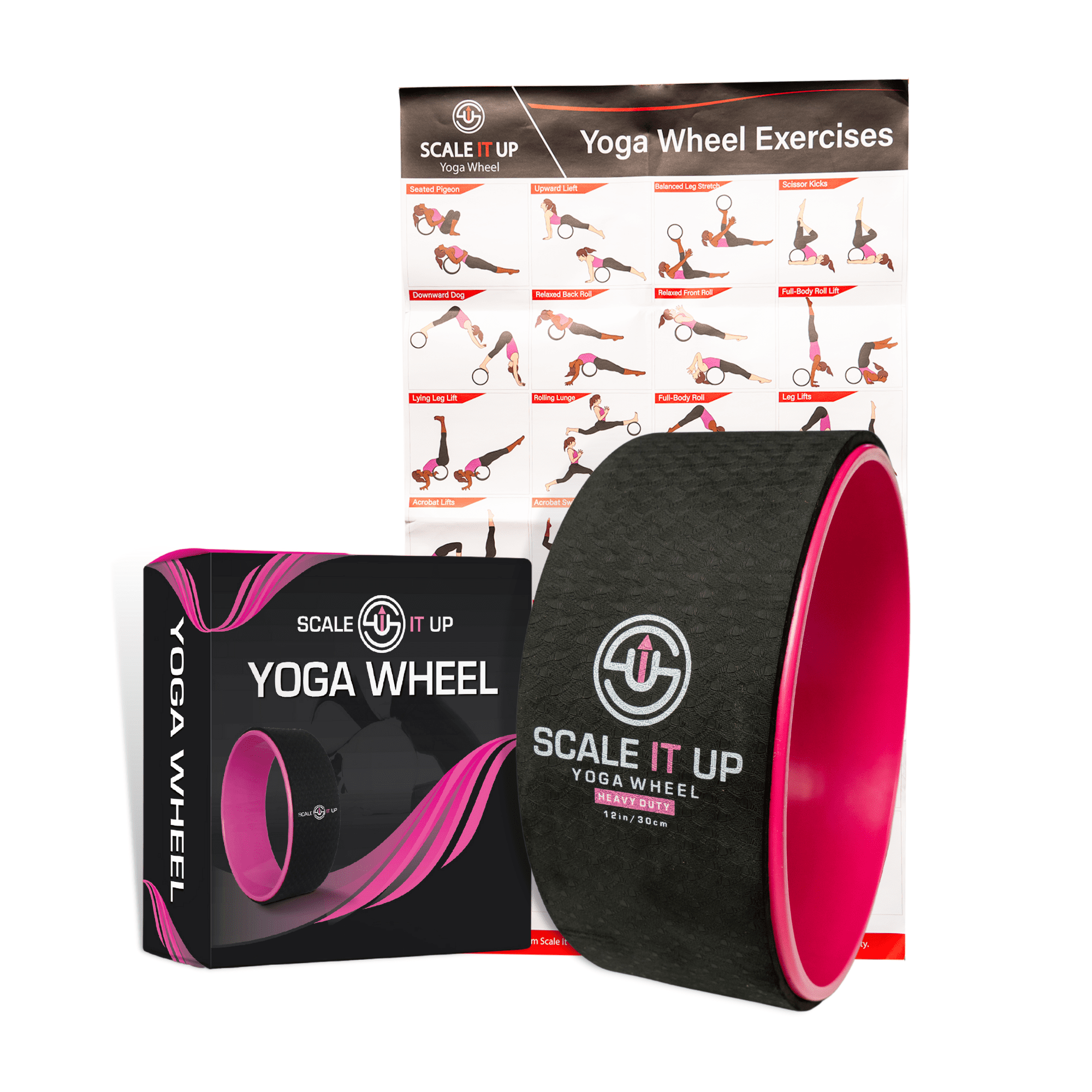 ZHOVEE 3 YOGA BACK WHEELS FOR BACK PAIN RELIEF STRETCHING & IMPROVING BACKBEND 