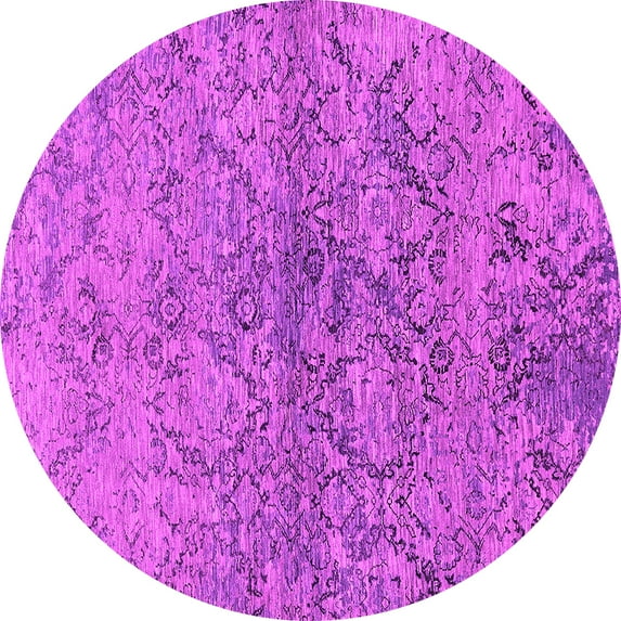 Ahgly Company Indoor Round Oriental Pink Industrial Area Rugs, 8' Round