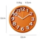 thumbnail image 2 of Reloj de pared silencioso de cuarzo for el hogar, sala de estar, reloj de pared redondo naranja simple, adecuado for sala de estar, estudio, oficina, 2 of 5