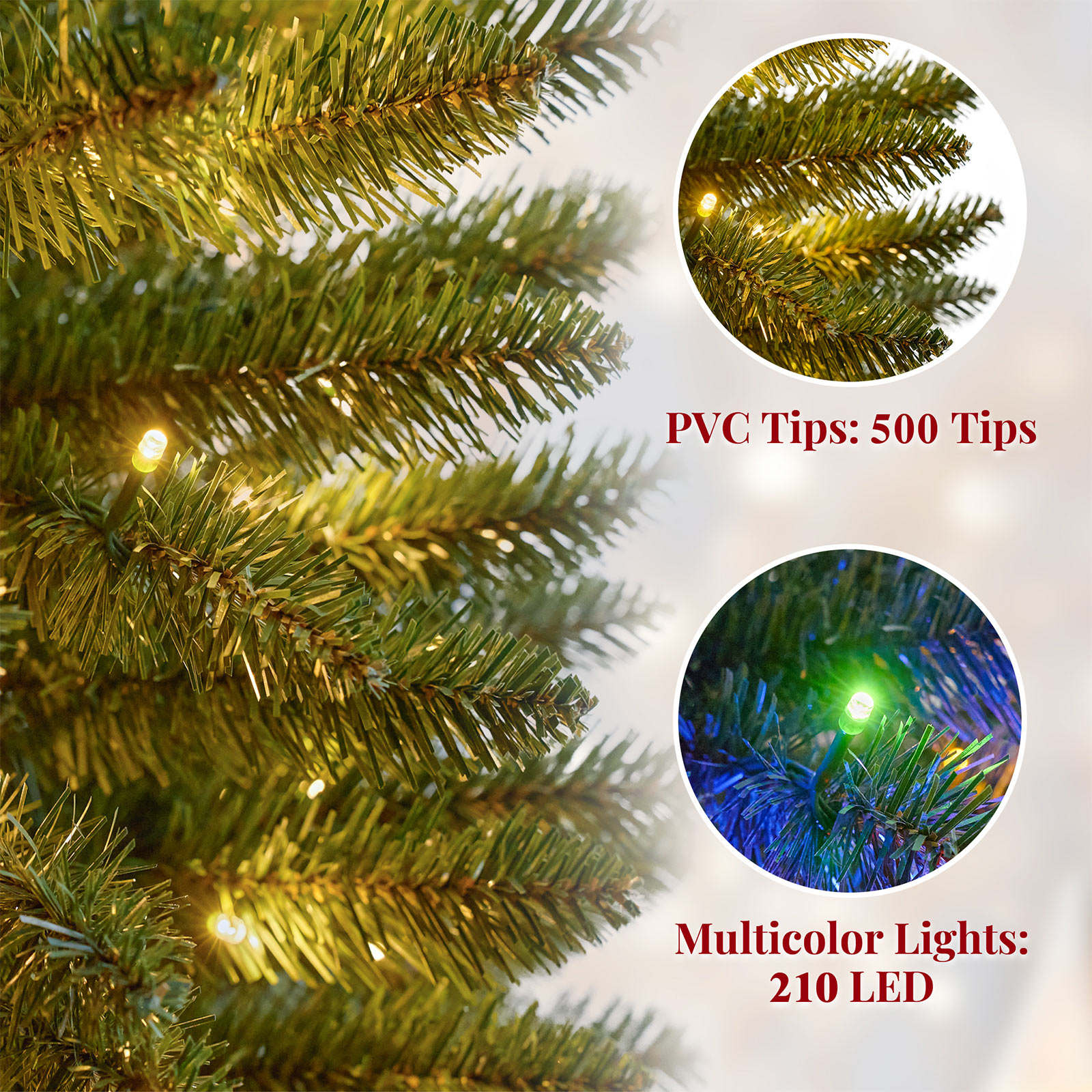 Goosiay 6ft Pre-Lit Pencil Christmas Tree with Remote Control photo 8