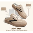 thumbnail image 5 of LUCKY STEP Comfort Mules Fashion Backless Slip On Sneakers Retro Casual Shoes,Tan/Black,Womens, 5 of 10
