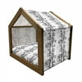 thumbnail image 2 of Tree of Life Pet House, Silhouette of Bamboo Tree Leaves Japanese Feng Shui Boho Image, Outdoor & Indoor Portable Dog Kennel with Pillow and Cover, 5 Sizes, White Black, by Ambesonne, 2 of 5