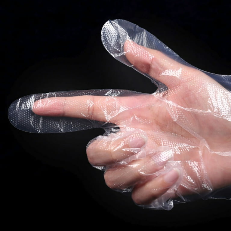 100 PCS Disposable Plastic Gloves Transparent Food Handling Cooking Gloves