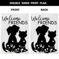 thumbnail image 2 of Bandera AOYEGO Welcome Friends House, 28 x 40 cm, con corte de arpillera y perro, 2 of 5