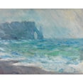 thumbnail image 2 of Monet, Claude 14x12 Gold Ornate Wood Framed with Double Matting Museum Art Print Titled - Rain at Etretat, 2 of 4